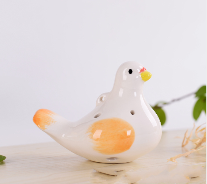 Celestial Flight: The Hand-Painted Pigeon 6-Hole Ceramic Ocarina
