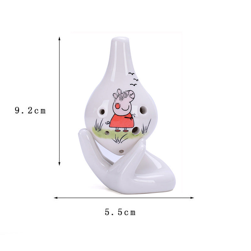 Playful Melodies: The Enchanting Ceramic Pig 6-Hole Ocarina
