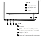 dell_16_laptop_connectivity_ports_left_and_right_side_views_infographicThis e-commerce technical infographic provides a detailed view of the left and right edge connectivity profiles for the Dell 16 laptop. Clean layout lines map out the structural interfaces, itemizing a global headset jack, a USB 3.2 Gen 1 Type-A port, and a hardware lock slot on the right side, paired with a dedicated DC power input jack, an HDMI 1.4 output port supporting a maximum resolution of 1920x1080 at 60Hz, an additional USB 3.2 