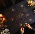 STAR PRINTED BLACK TAROT CLOTH