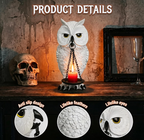 Ehuoyan Gothic White Owl Tealight Candle Holder