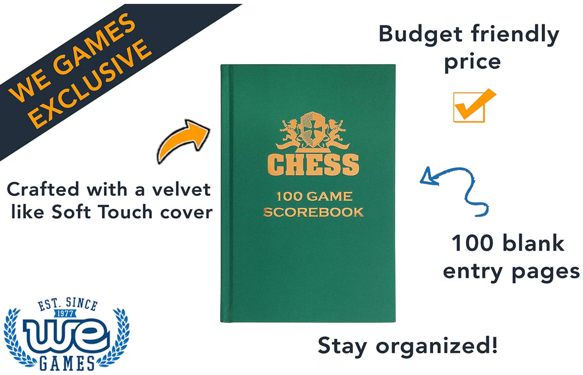 WE Games Chess Scorebook & Notation Book