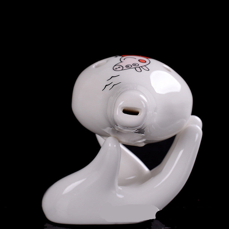 Playful Melodies: The Enchanting Ceramic Pig 6-Hole Ocarina