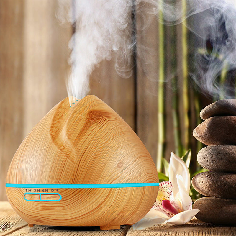 400ml Ultrasonic Essential Oil Diffuser - Faux Wood Cool Mist Humidifier