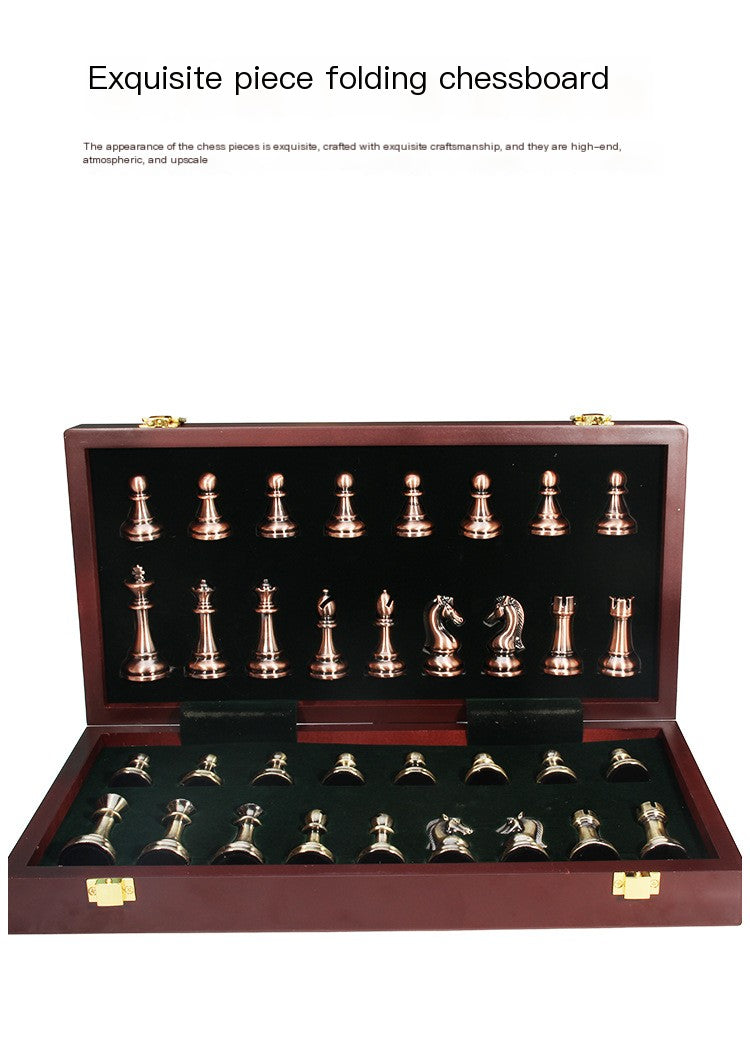 Premium Metal Bronze & Copper Competition Chess Set