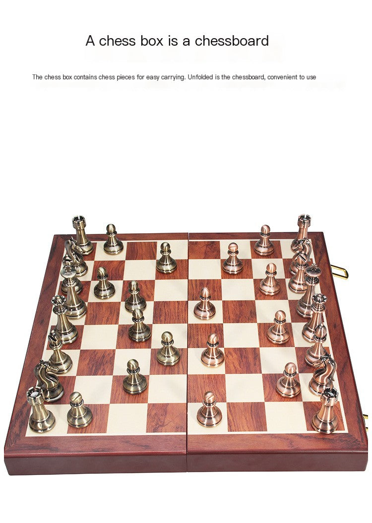 Premium Metal Bronze & Copper Competition Chess Set