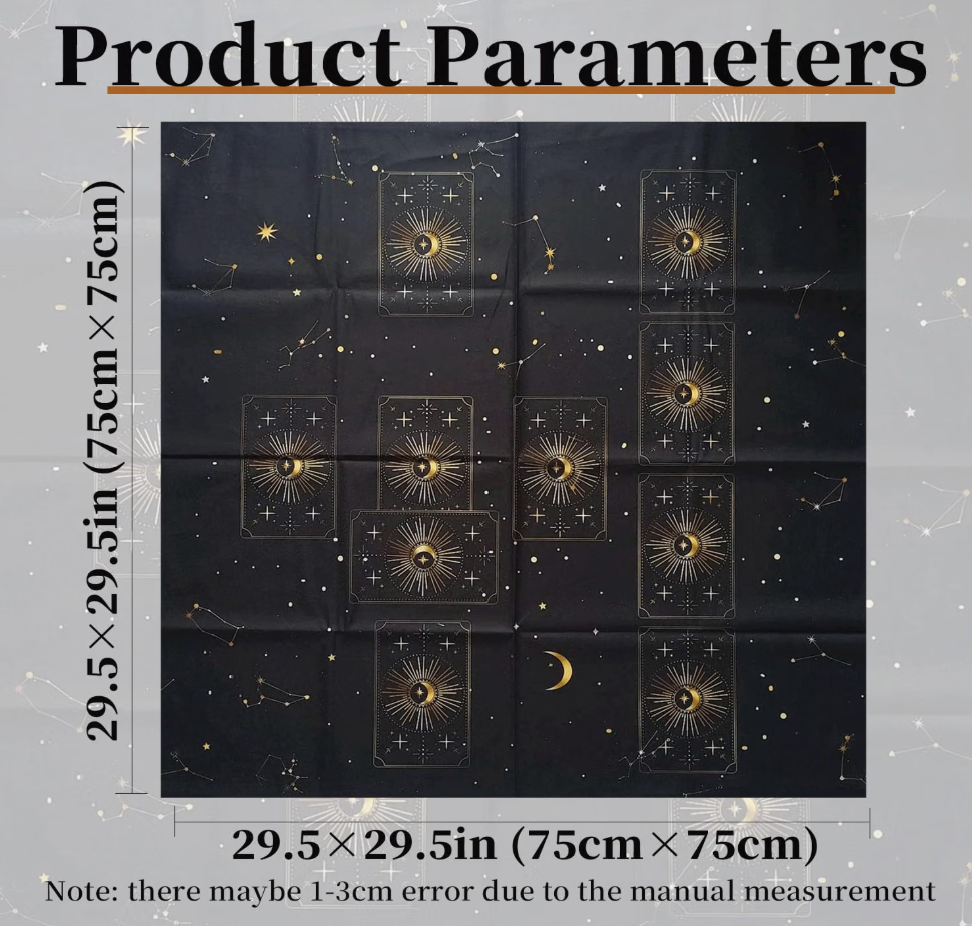 STAR PRINTED BLACK TAROT CLOTH