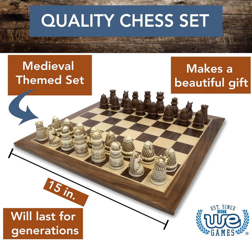 WE Games Medieval Themed Chess Set