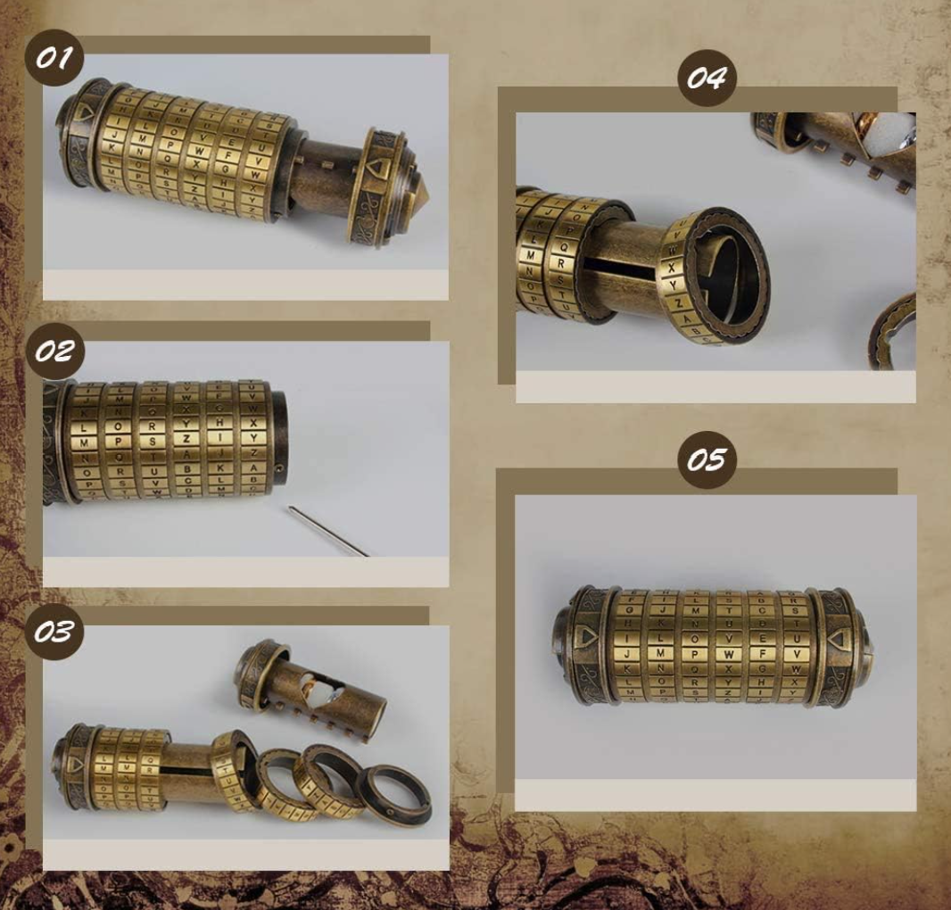Cryptex Da Vinci Code Mini Cryptex Lock Puzzle Box