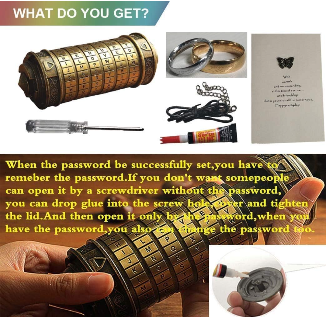 Cryptex Da Vinci Code Mini Cryptex Lock Puzzle Box