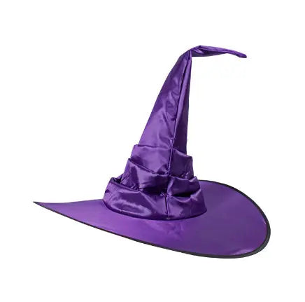 Premium Satin Pleated Witch Hat | Deluxe Ruched Gothic Sorceress Costume Cap Anakha H. Nyx