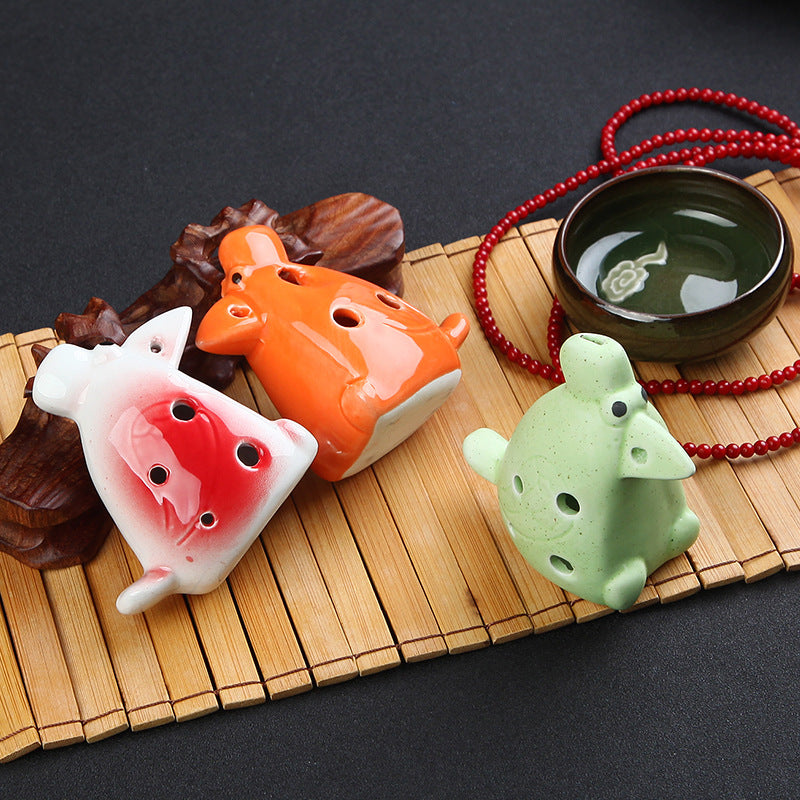 Whimsical Melodies: The Premium Bird-Shaped 6-Hole Ceramic Ocarina