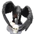 NVSHIQWEI Gothic Crow Skull Tealight Candle Holder