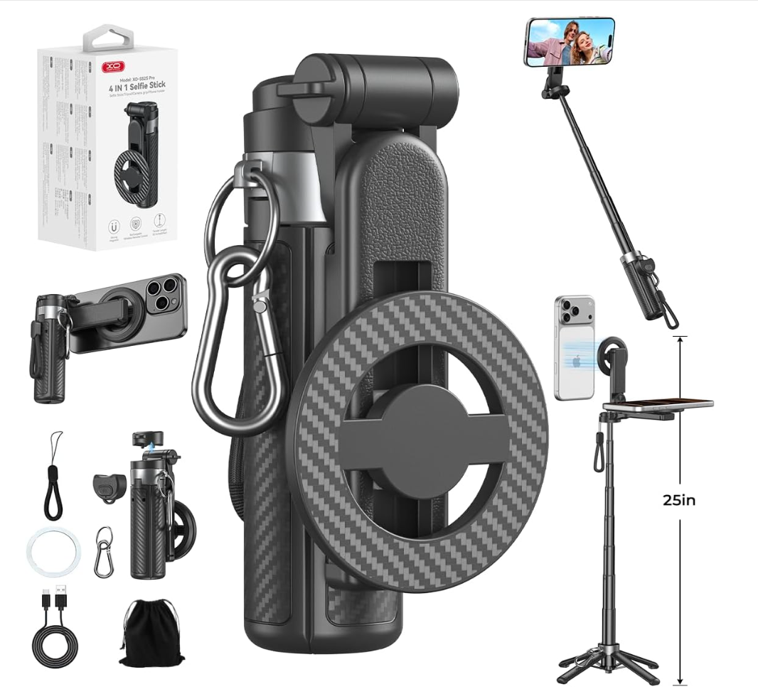 XO 5-in-1 Upgraded Magnetic Selfie Stick Tripod