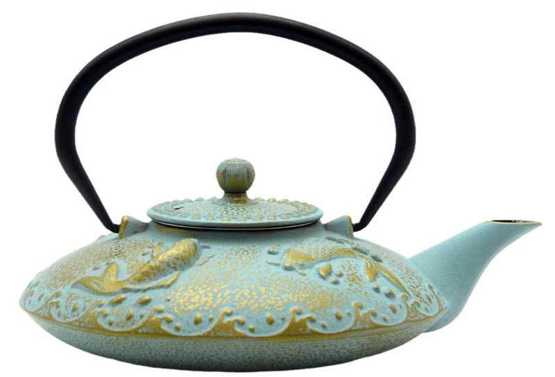SECHUDO Japanese Style Tea Pot with Stainless Steel Strainer - Koi Fish Pattern