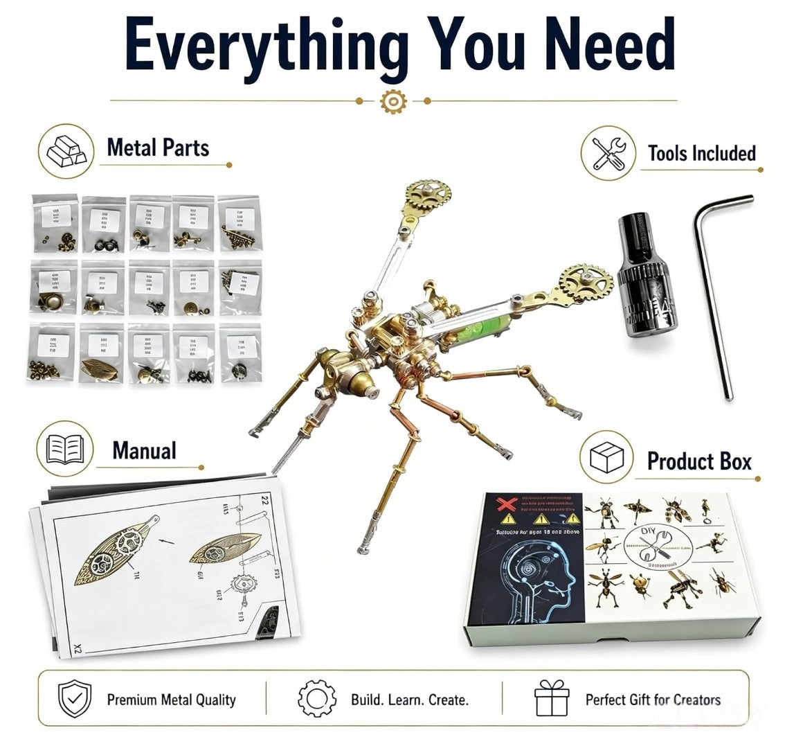 Lovewenying Steampunk Mosquito 3D Metal Model Kit