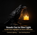 Neliangia Black Crow Tealight Candle Holder Statue