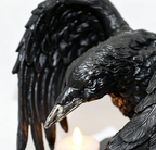 NVSHIQWEI Gothic Crow Skull Tealight Candle Holder