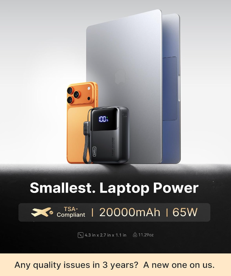 INIU 65W Laptop Power Bank 20000mAh