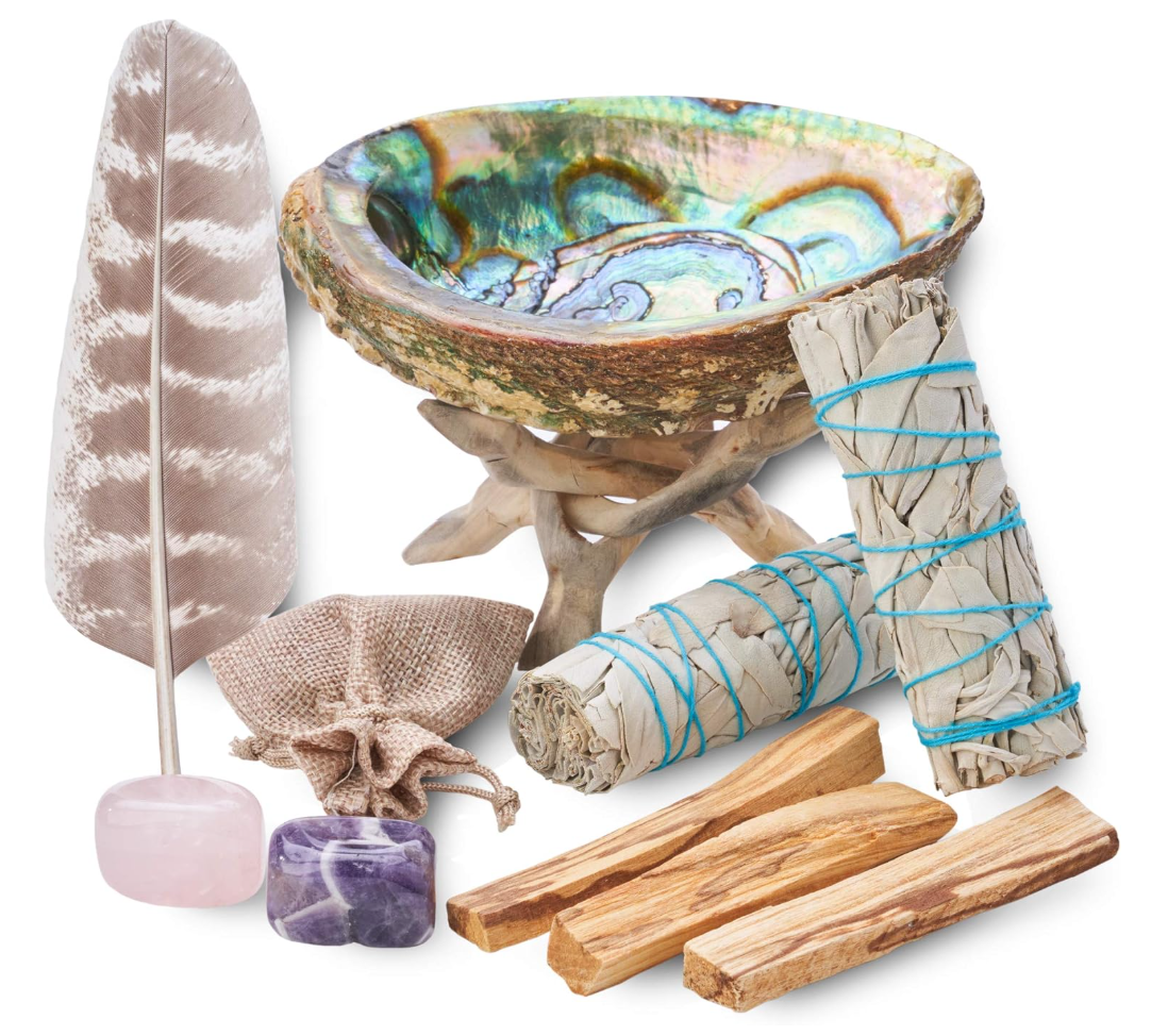 Home Cleansing & Smudging Kit with White Sage & Palo Santo