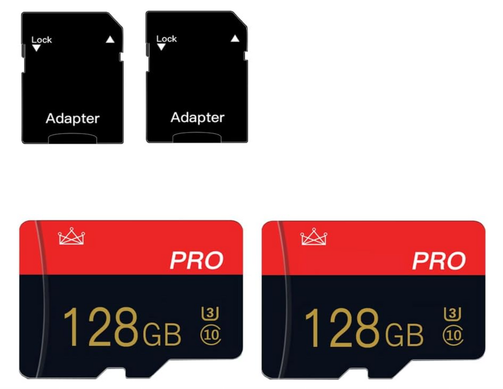 TECKFLARY 2-Pack 128GB Micro SD Class 10 Memory Cards with Adapters
