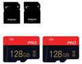 TECKFLARY 2-Pack 128GB Micro SD Class 10 Memory Cards with Adapters