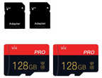 TECKFLARY 2-Pack 128GB Micro SD Class 10 Memory Cards with Adapters
