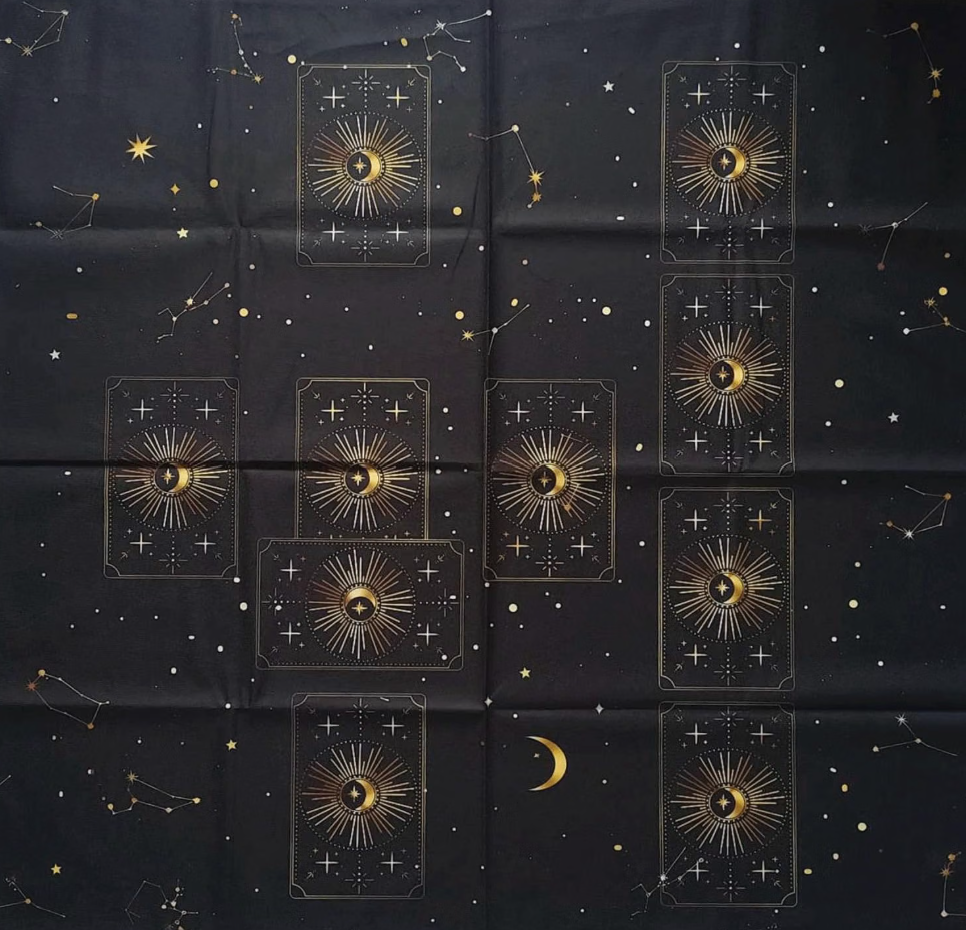 STAR PRINTED BLACK TAROT CLOTH