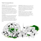 The Complete Grimoire book by Lidia Pradas displaying the Yule Correspondences text guide. The page features spellcraft details on traditional colors, evergreen plants, ritual candles, magic, and seasonal foods alongside a festive winter illustration.