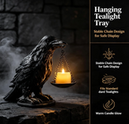 Neliangia Black Crow Tealight Candle Holder Statue