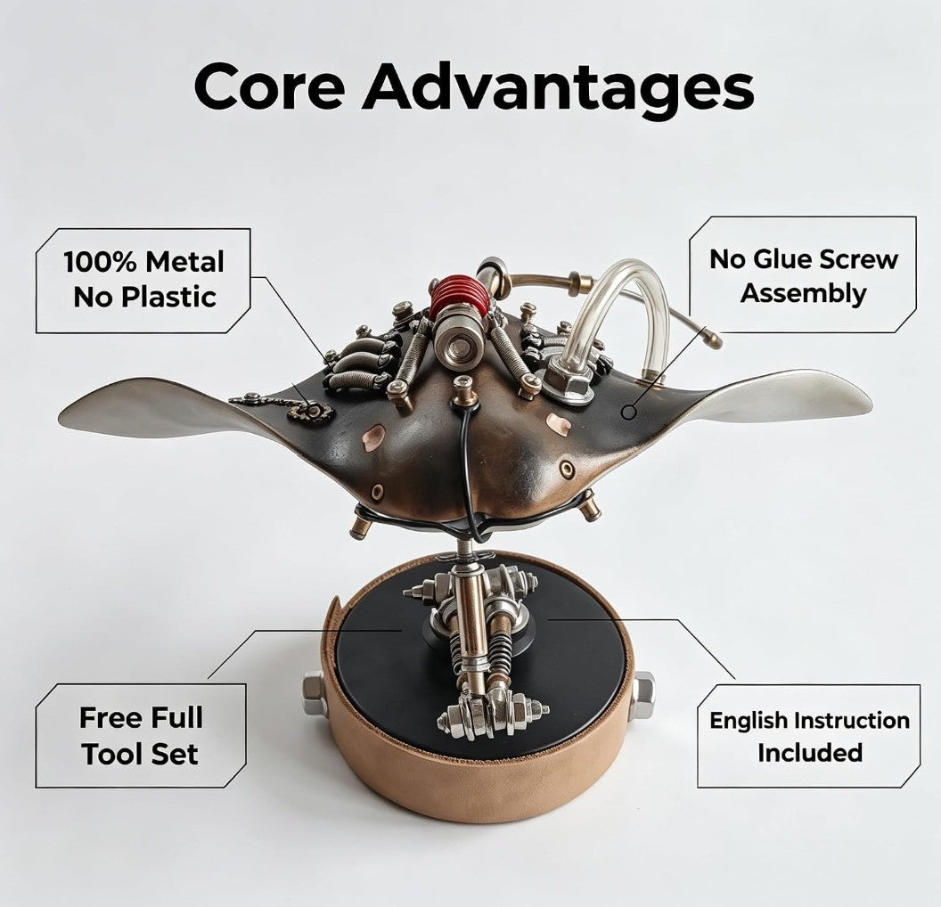 Lovewenying Steampunk Mechanical Manta Ray 3D Puzzle