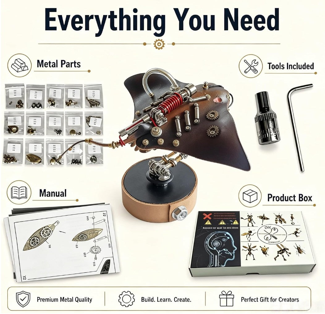 Lovewenying Steampunk Mechanical Manta Ray 3D Puzzle