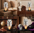 Ehuoyan Gothic White Owl Tealight Candle Holder