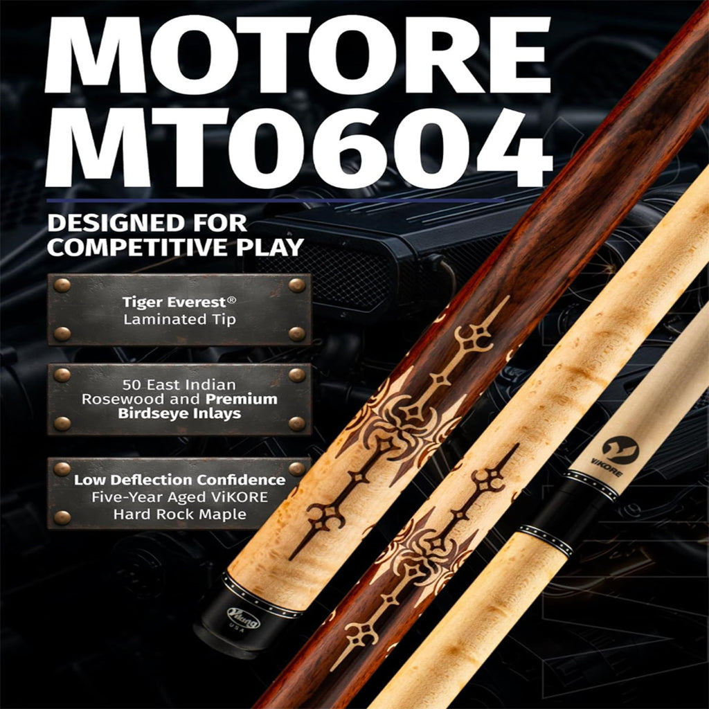 Viking Motore Rosewood Low‑Deflection Cue with Everest Tip