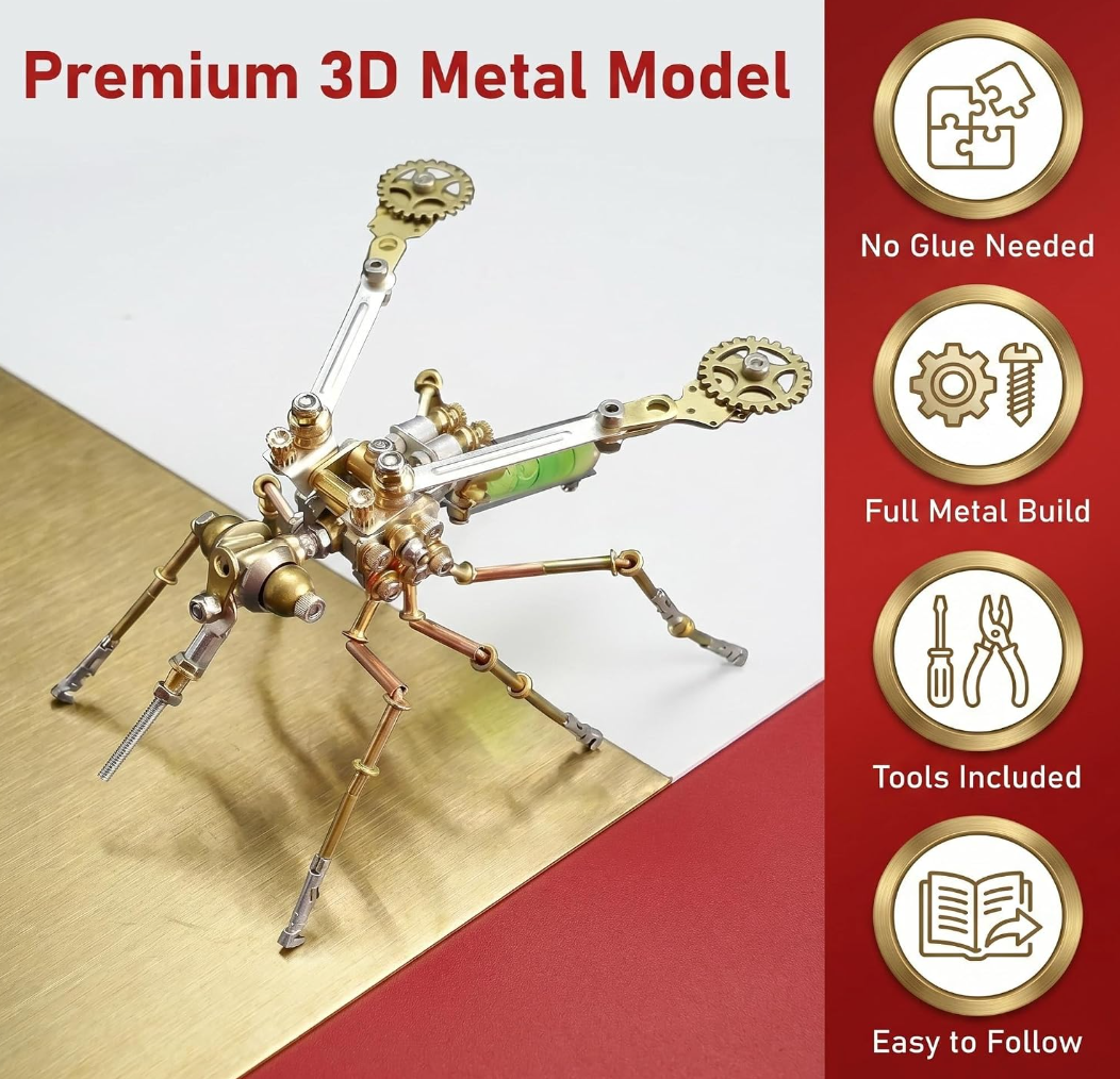 Lovewenying Steampunk Mosquito 3D Metal Model Kit