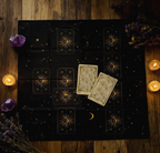 STAR PRINTED BLACK TAROT CLOTH
